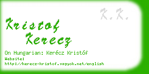 kristof kerecz business card