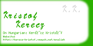 kristof kerecz business card